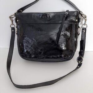 VINTAGE 90s Genuine COACH Large Black Patent Leather Shoulder bag